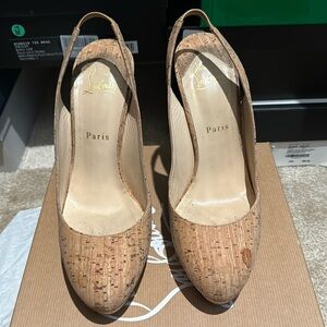 Platform sling back pump